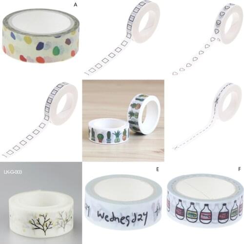 Grid Washi Tape Japanese Paper DIY Planner Masking Tape Adhesive Tapes Stickers Stationery Tapes Decorative