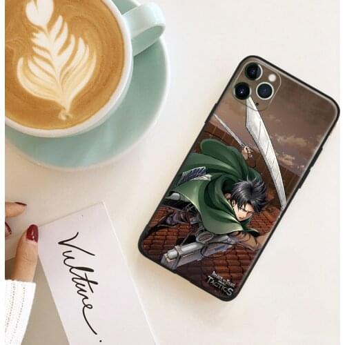 Levi Attack On Titan Season 4 silicone for iPhone Se 6 6s 7 8 Plus X XR XS 11 12 Mini Pro Max glass TPU phone case cover shell
