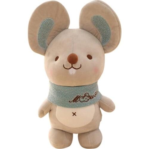 Cute scarf little mouse doll plush toy suction cup pendant doll small mascot car decoration room decoration