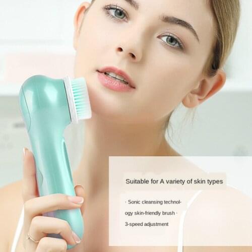 Three level adjustable face washing instrument soft skin brushing hair pore cleaner electric high efficiency cleaning ultrasonic