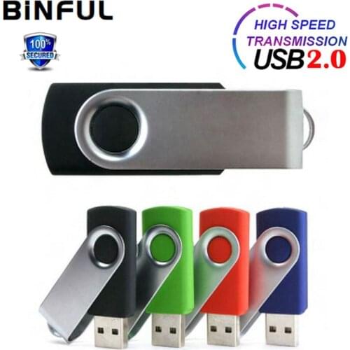 BiNFUL 360° Rotate Metal Usb Flash Drive Pen Drive Keychain Flash Drive Pendrive 4G 8G 16G 32GB 64G 128G 256GB Flash Memory Card