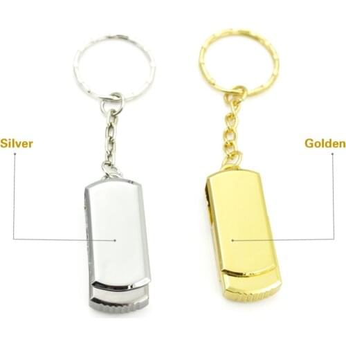 Silver gold Stainless Steel USB Flash Drive 8GB 16GB 32GB 64GB 128GB Pen Drive Memory Flash Card Memory Disk USB Stick