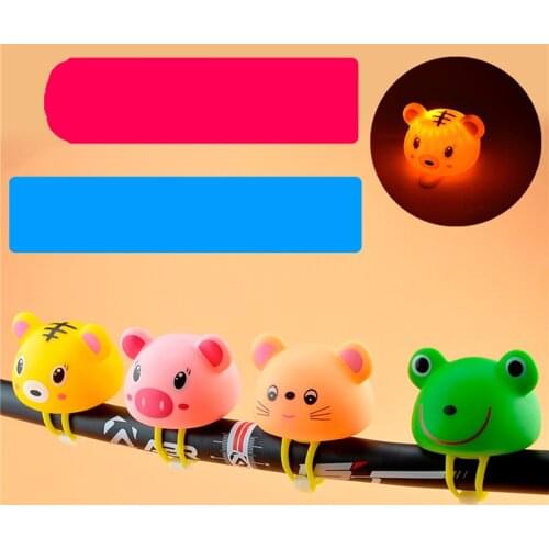 Bicycle Bells Warning Light, Cartoon Animals with Lights Handlebar Loud Sound Ring Ride Safely Accessories