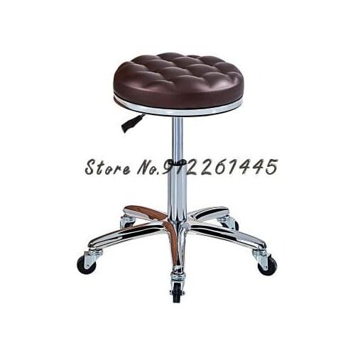 High-end bar stool beauty chair barber chair shop bar stool large work chair explosion-proof plate iron wheel lift beauty salon