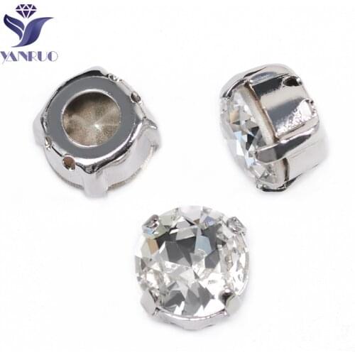 YANRUO 1357 All Sizes Crystal Clear Brilliant Cut Glass Strass Point Back DIY Sewn Rhinestones For Needlework Accessories