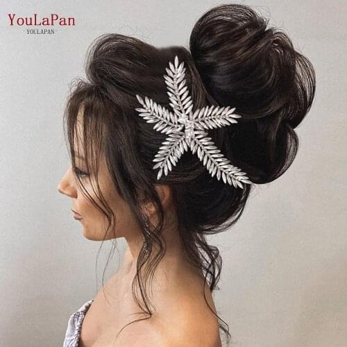 YouLaPan HP263 Silver Bridal Headpieces Tiaras Rhinestone Bridal Hair Clips Women Hair Jewelry Wedding Hair Accessories