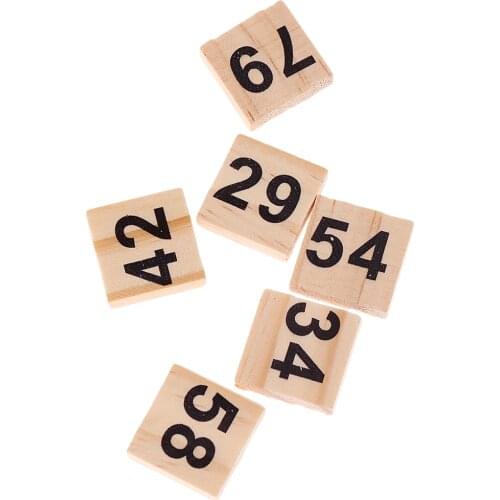 100pcs Wooden Number Tiles 1-100 Black Number Cube Blocks For