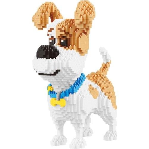 1350PCS+ Mini Bricks Sitting Dog Micro ABS Building Blocks Toys For Children Friend Gift 16064