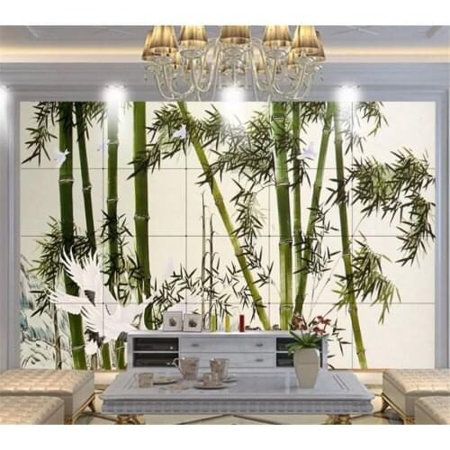 Wellyu Custom wallpaper 3d mural new Chinese ink bamboo crane обои background wall bamboo forest living room bedroom фотообои 3d