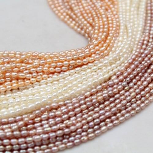 4-5/5-6mm 32cm/strand Natural Freshwater Baroque Pearl Beads Rice Shape Small Pearl Beads DIY Jewelry Bracelet Necklace Earring