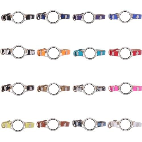 5pcs/lot 25mm Floating Glass Locket Single Wrap PU Leather Bracelets Wristband With 50pcs Random Charms Jewelry Christmas gifts