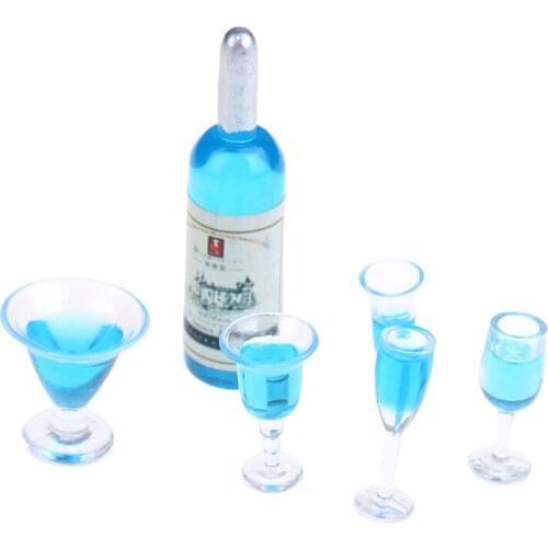 6Pcs/set 1:12 Dollhouse Miniature Cocktail Wine Cups Doll Kitchen Accessories 1:12 Miniature Mini Doll Accessories