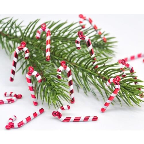 60PCS Mini Christmas Tree Hanging Candy Cane Stool Decoration Christmas Tree Pendant Home Decoration Children Toys Cut Cake