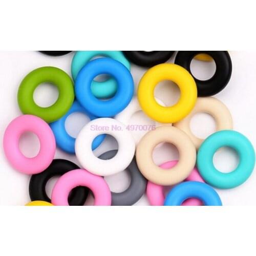 DHL 1000pcs Donuts Silicone Beads BPA Free Baby Teethers Loose Beads For Teething Necklace Pacifier Chain DIY Accessories