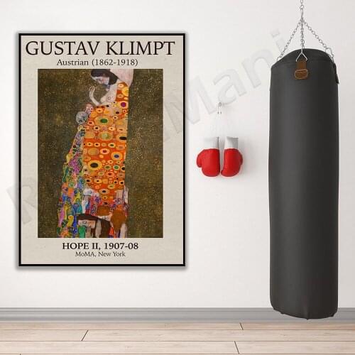 Gustav Klimt Hope II Exhibition Poster Reclining Nude Printable, Klimt Painting Impressionism Exhibition Printing Museum Decorat