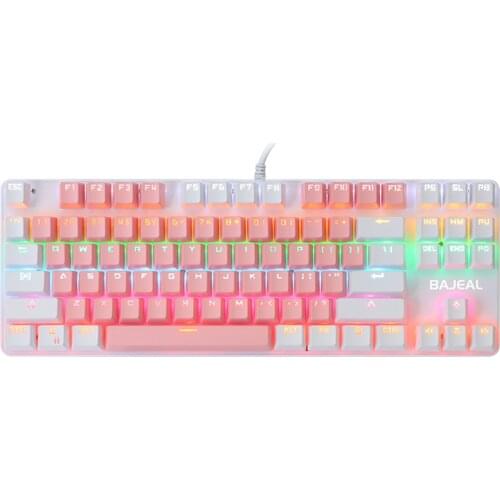 K100 Gaming Keyboard USB Wired 87 Keys Blue Switch Mechanical Keyboard for PC Computer