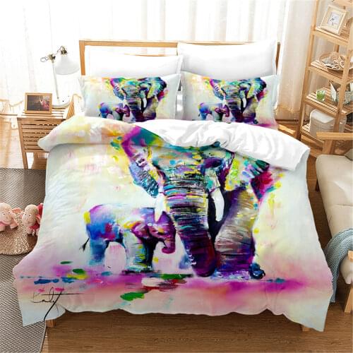 3D HD Print Bedding Set Custom/King/Europe/USA,Duvet Cover Set Double/King,Quilt/Blanket Cover Set Bedclothes Elephant Pattern