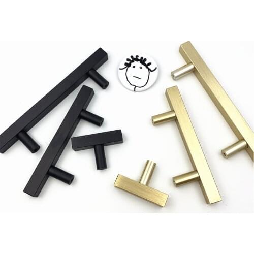 LCH Nordic Style Square Cabinet Handle Rectangular Cupboard Handle Black Gold Drawer Pull Knobs Aluminium Alloy Handle