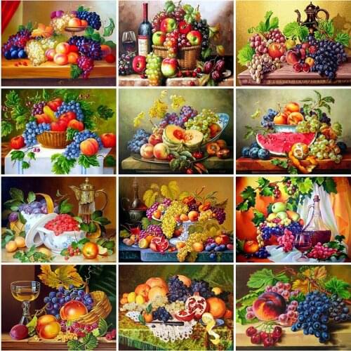 MomoArt 5D DIY Diamond Embroidery Fruit Cross Stitch Kit Diamond Painting Kitchen Landscape Mosaic Art Home Decorations