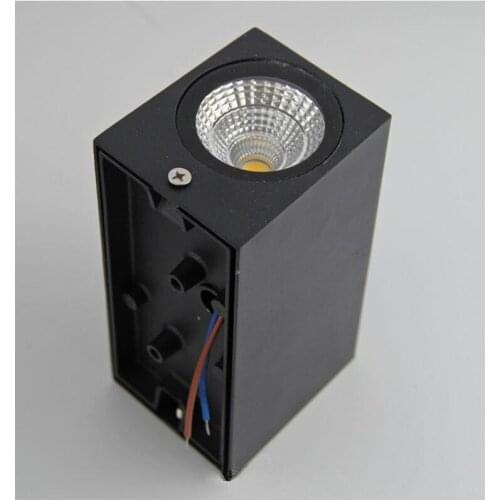 5pcs/lot Double 2*7W COB Wall Lamp IP67 Surface Mounted Outdoor Cube Led Light White Black Up And Down Wall Light Lampara