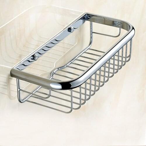 Bathroom Shelves 30cm Chrome Shower Basket Bath Soap Shampoo Storage Holder Wall Mounted Bathroom Shelf