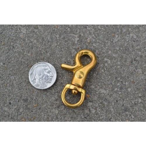 SK102) 10pc Solid Brass Spring Snap Hook Swivel Clasp Key Ring Chain Hardware Japan-Type-2