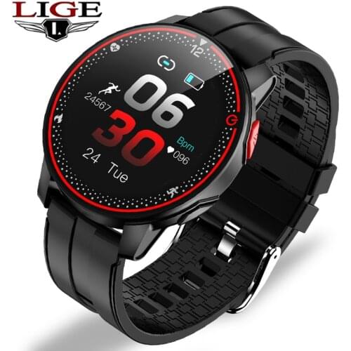 LIGE IP68 Waterproof Smart Watch Men Sports Fitness Tracker Heart Rate Monitor Android IOS Full touch screen Smartwatch Women