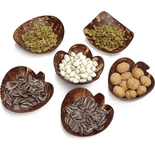 1Pcs Coconut Shell Bowl Candy Snacks Melon Seeds Dish Multipurpose Tableware Creative Specialty Plates Ornaments Home Decor