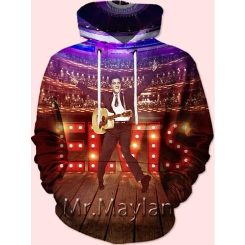 The King Elvis Presley 3D Hoodies Men/women Hipster Streetwear Outfit Spring Boy Hiphop Hood Sweatshirts Tops Clothes Drop ship