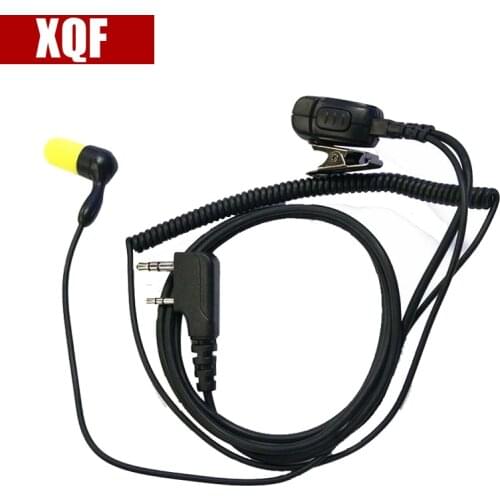 XQF 2-Pin Foam Slow Rebound Earbud Earpiece Mic PTT Headset for Kenwood Baofeng TYT WOUXUN Walkie Talkie