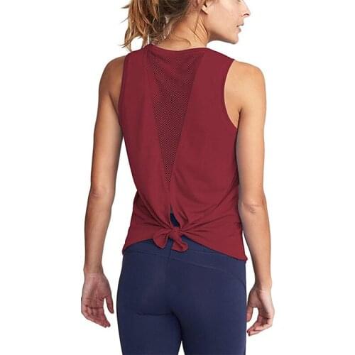 2020 Women Yoga Tank Tops Sexy Mesh Back Fitness Yoga Shirts Sleeveless Workout Running T Shirt Quick Dry Sports Vest Ladies