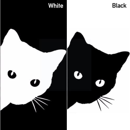 1Pcs Reflective Cute Cartoon Cat Car Sticker N5X2