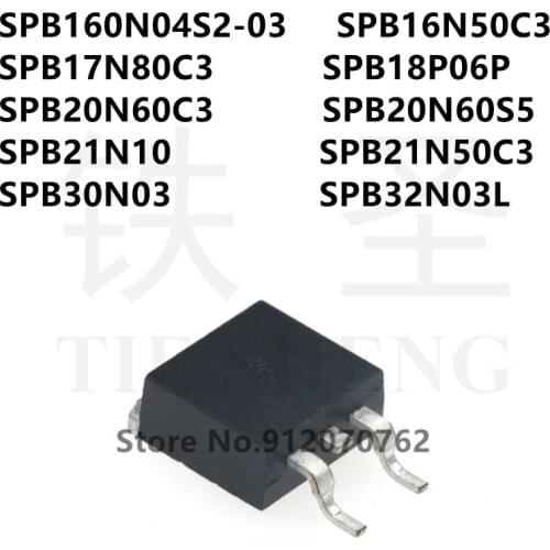 10PCS SPB160N04S2-03 SPB16N50C3 SPB17N80C3 SPB18P06P SPB20N60C3 SPB20N60S5 SPB21N10 SPB21N50C3 SPB30N03 SPB32N03L TO-263