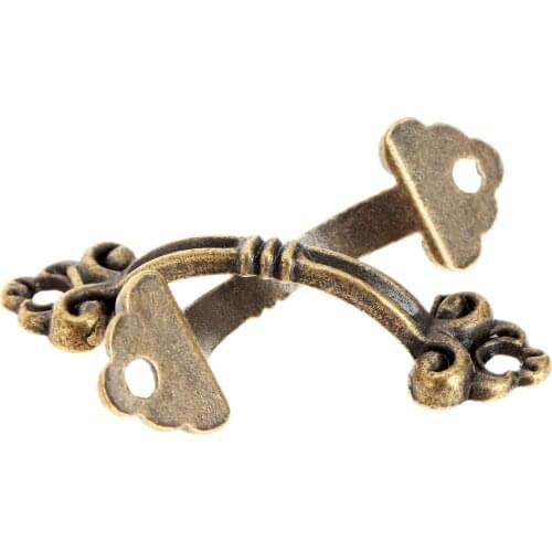 12pcs mini Furniture Handle 48mm x 14mm Decorative Pulls Jewelry Box Knobs Wood Case Drawer pull with screws