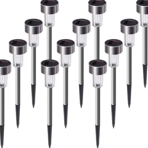 12pcs Solar Light Outdoor Channel Solar Walkway Light Garden LED Light For Landscape/Courtyard/Lawn/Driveway Outdoor Decorative