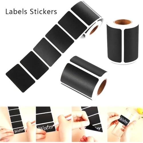 120Pcs / roll Waterproof Label Stickers Black Label Sealed Jar Storage Product Kitchen Sticker Blackboard Labels Stickers