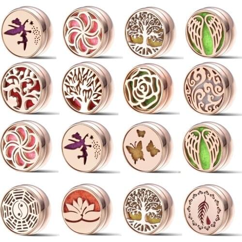 1PC Diffuser Face Clip Magnetic Buckle Essential Oil Locket Brooch Stainless Steel Brooch For Women Aroma Jewelry Badge Cufflink