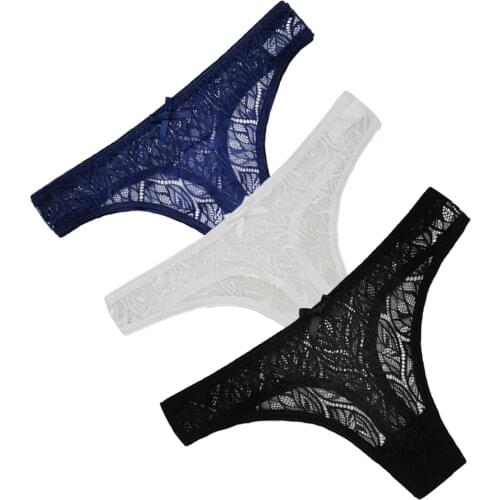 3 Pieces Set Ladies Thong Panties Women G Strings Bikini Pack Sexy Lingerie Femme Lace Underwear For Female Pantys Tanga Mujer