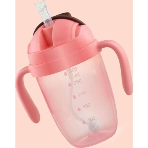 300ml Toddler Infant Water Bottle Kids Baby Feeding Cup Cute Cartoon Printed Safe PP Lovely Baby Water Cup with Handle