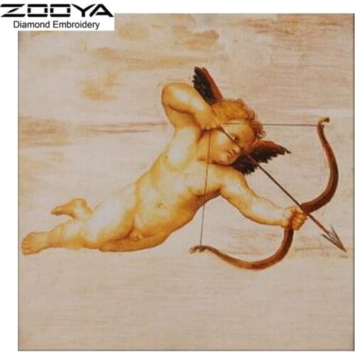 5D DIY Diamond Painting Baby Crystal Diamond Painting Cross Stitch Needlework Lovely Angel Archery Home Decorative BJ734