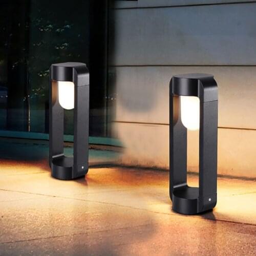 E27 Aluminum Outdoor LED Lawn Lamp Garden LED Exterior Bollard Light Courtyard Villa Landscape Fence Road Column Light