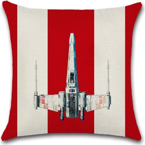 Wars Spaceship Plane pattern cotton Linen cushion cover Pillowcase decoration for Home sofa Car chair Kids girl Bedroom Gift