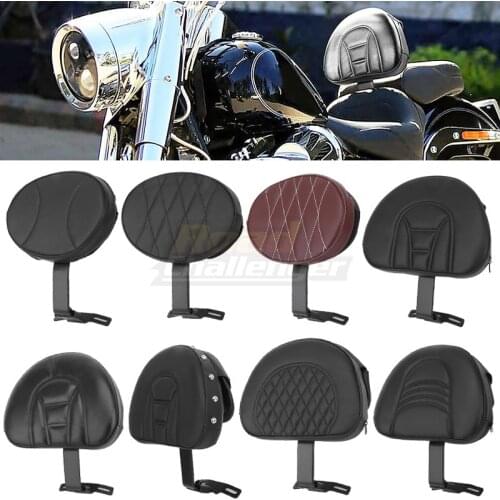 Black Motorcycle Adjustable Driver Backrest Fit For Harley Fatboy Heritage Softail 2007-2017