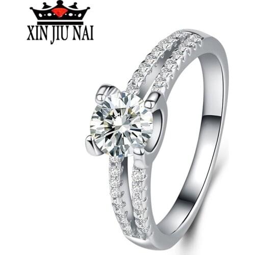 Four Claw Rhinestone Austria Square Shape Cubic Zircon Ring Female Wedding Rings For Women Simple Jewelry Korean Version