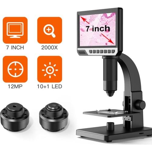 Inskam315 2000X Digital Microscope Camera 7 Inch IPS High Definition Industrial Microscope Multipurpose Camera Watch Repair Tool