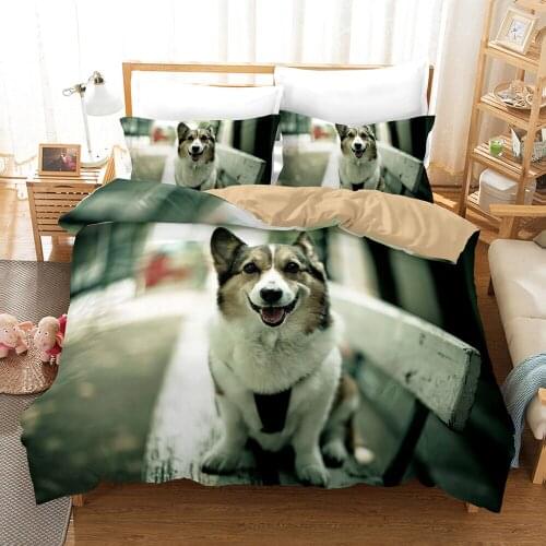 Dropshipping SINGLE only 1 Pillowcase Bedding For Boys Duvet Cover Set Bedding Dog N47 Animal Cartoon Christmas Single size