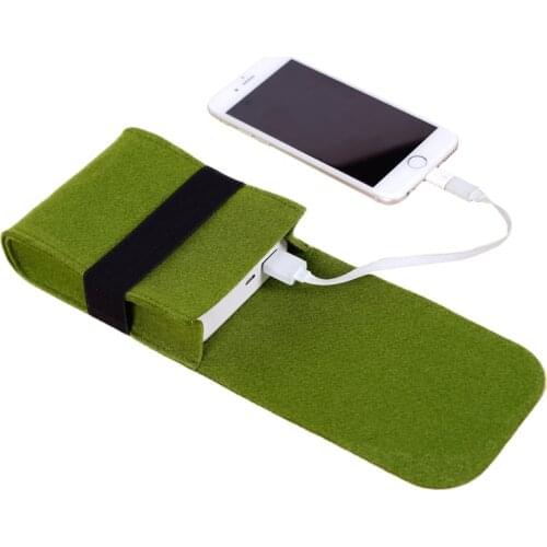 Mini Felt Pouch Charger Storage Bag For Power Bank , Data Cable , Mouse , Electronic Gadgets Travel Accessories Organizer