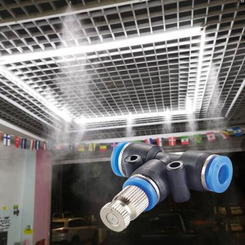 50pcs 6mm Low Pressure misting Water Mist Nozzle Spray Nozzles Fog Sprayer Stainless Steel Garden Slip lock Quick Connectors