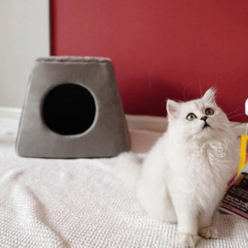 Pet Dog Cat Tent House Winter Warm Nest Soft Foldable Sleeping Mat Pad Doghouse Pet Warm Bed Mat Pet Bed