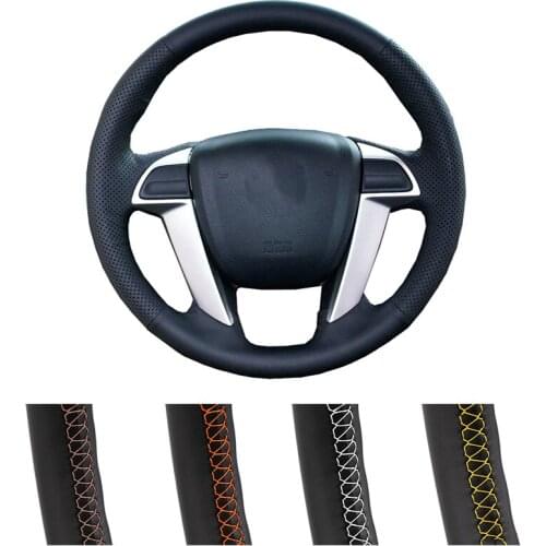 DIY Customized Car Steering Wheel Cover For Honda Accord 8 2008-2013 Odyssey 2011-2014 Pilot 2012-2015 Leather Steering Wrap